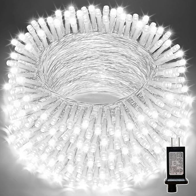 LAMPHOME 66ft Christmas Decorative Mini Lights, 200 LED Transparent Wire Fairy by ULL