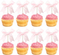 24 PCS Bow Cupcake Toppers Bowknot Coquette Bow Girls Birthday Cake Decorations by ZHUOWEISM