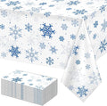 12 Pieces Snowflake Christmas Party Tablecloth Decorations, Plastic White by JectivsPartyDecorations