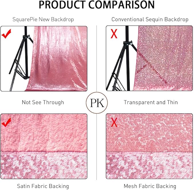SquarePie Sequin Backdrop Curtain Not See Through Thick Glitter Background - Image 6