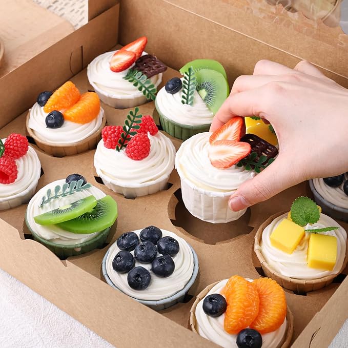VGOODALL 6PCS Kraft Cupcake Containers - Image 4