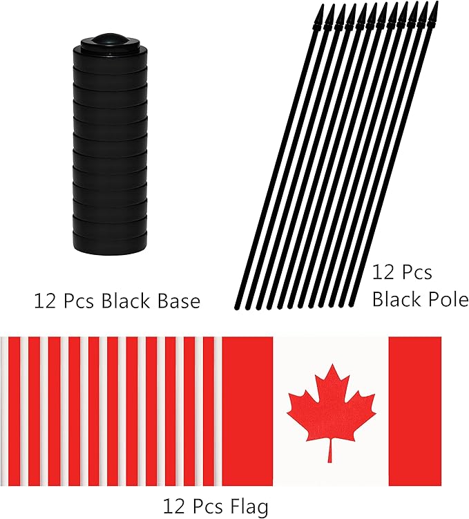 12 Pack Canada Desk Flags Set, Canadian Small Mini Table Office Flags - Image 3