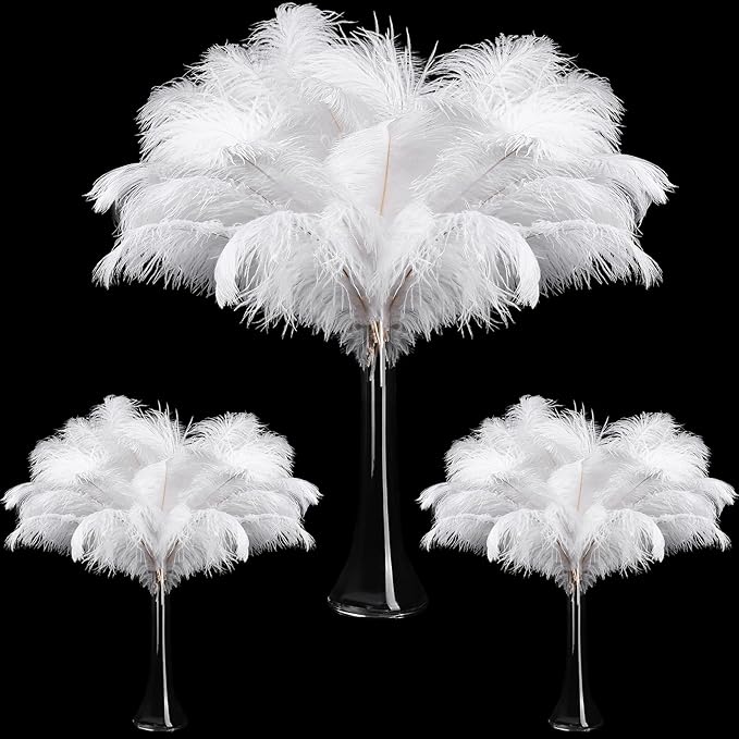 Maitys 90 Pcs Large Natural Ostrich Feathers Bulk 14-16 Inch 12-14 Inch 10-12 by Maitys