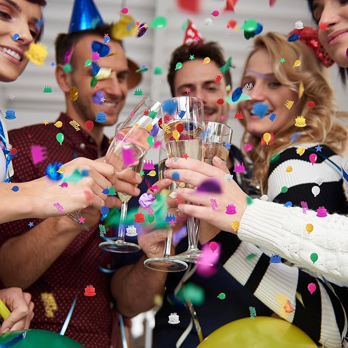Happy Birthday Confetti Glitter Metallic Foil Table Confetti Multicolor - Image 7