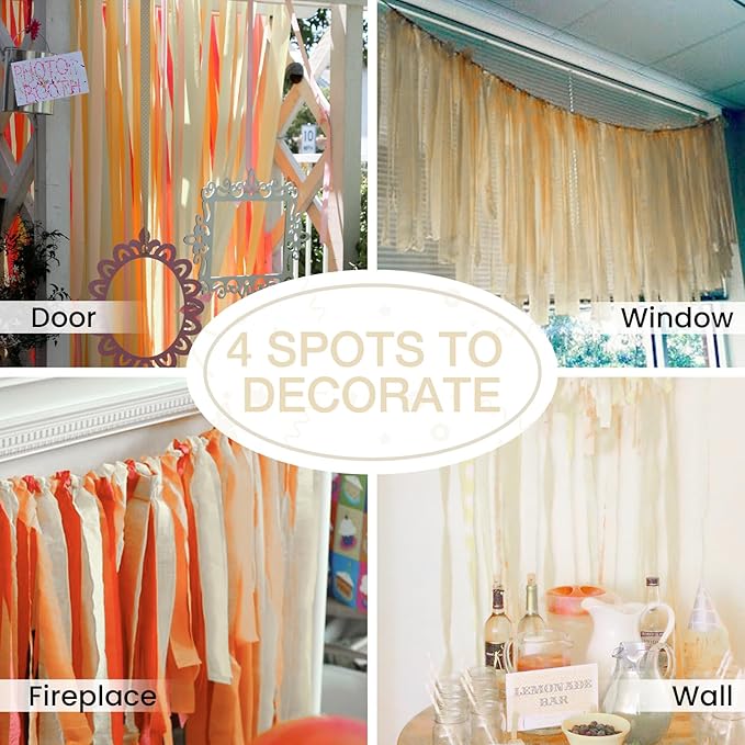 PartyWoo White Crepe Paper Streamers 4pcs 328ft Pack of Sand White Crepe Paper - Image 5