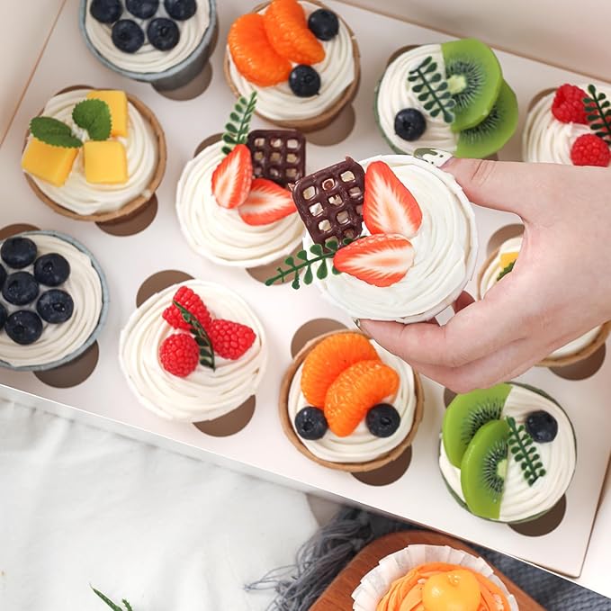 VGOODALL 2PCS White Cupcake Container - Image 4