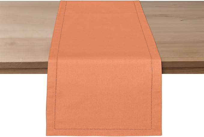 Ruvanti Linen Table Runner 48 Inches, Classic Hemstitch, Non-Slipping, Stain by Ruvanti