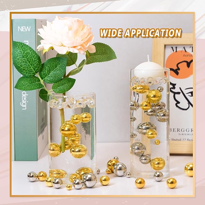 300Pcs Vase Filler BrightGold No Hole Faux Pearl Beads - Image 4