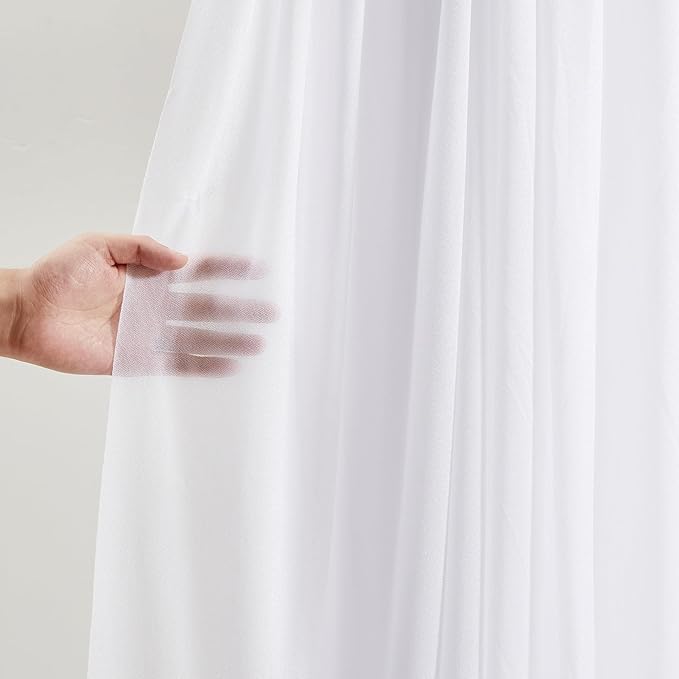 Wedding Arch Draping Fabric 3 Panels 30" X 20FT Sheer Arch Drapes Fabric White - Image 2