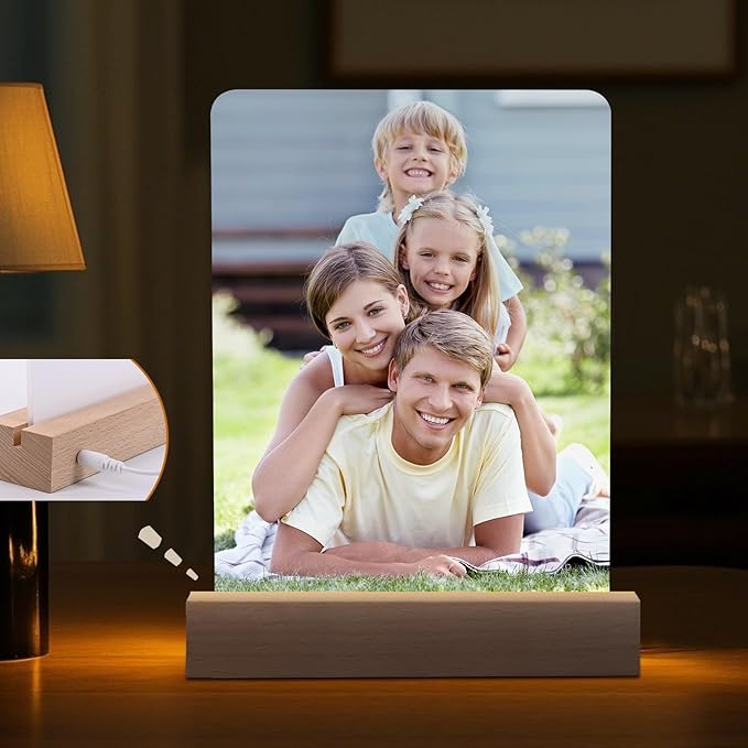 5" x 7"- 6pcs Acrylic 4pcs Frame Sublimation LED Acrylic Photo Frames Night by Unknown