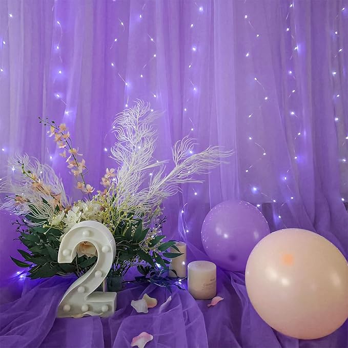 Purple Sheer Backdrop Curtains - Image 5