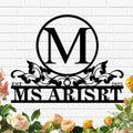 Custom Metal Name Sign, Personalized Family Last Name Signs by Syneiro