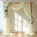 PARTISKY Wedding Arch Draping Fabric, Ivory Sheer Backdrop Curtain Chiffon by Partisky