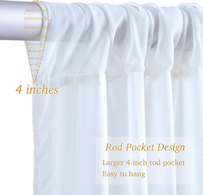 10x10ft White Sheer Backdrop Curtain - Image 4