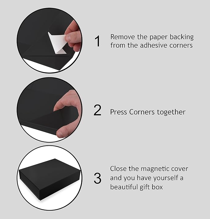 5 Pack Black Hard Gift Box - Image 3