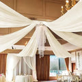 6 Panels Ivory Ceiling Drapes 5ftx20ft Wedding Ceiling Drapes Chiffon Fabric by fani