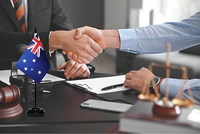Australia Australian Deluxe Desk Flag Set Small Mini Miniature Australia - Image 5
