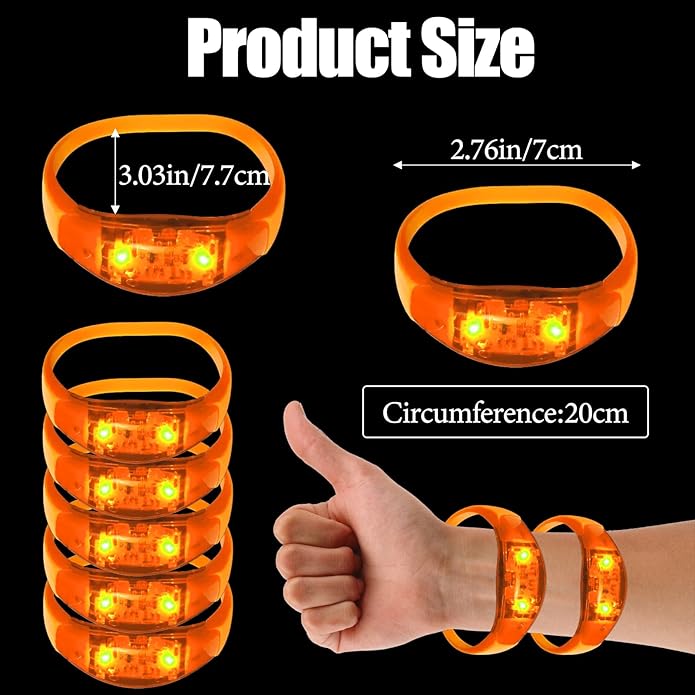 100 Pcs LED Bracelets Sound Activated - Image 6