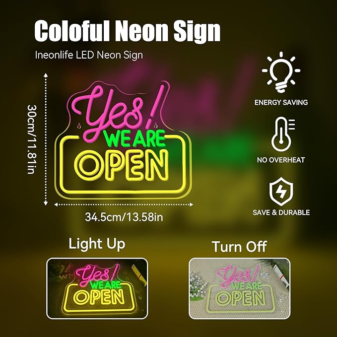 Ineonlife Open Neon Sign Light Up - Image 4