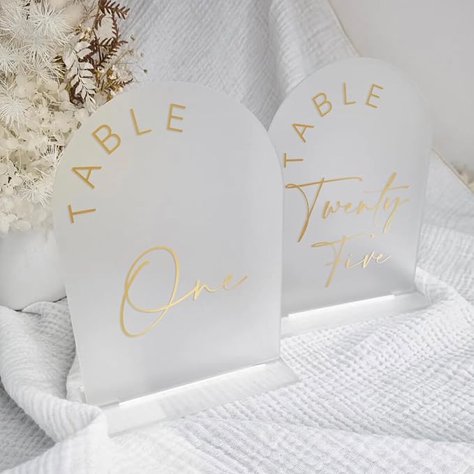 JINMURY Frosted Arch Wedding Table Numbers 1-25 - Image 3