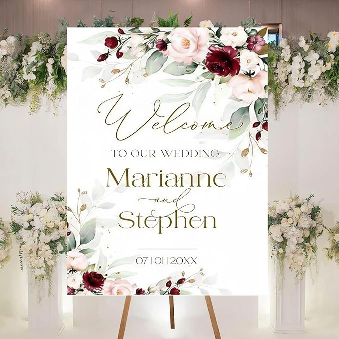 Personalized Welcome To Our Wedding Sign, Wedding Decorations, Flowers Wedding - Image 2