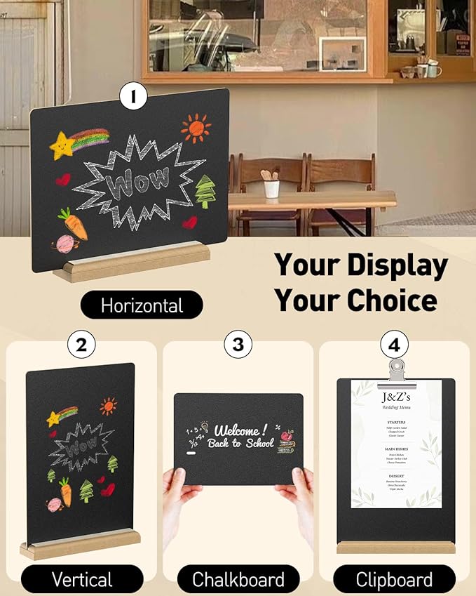Uniclife 3 Pcs A4 Tabletop Chalkboard Sign - Image 3
