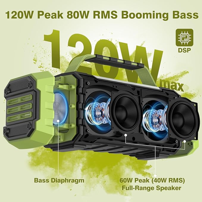 Portable Bluetooth Speaker 120W Peak 80W Wireless Speakers, TWS Pairing - Image 2