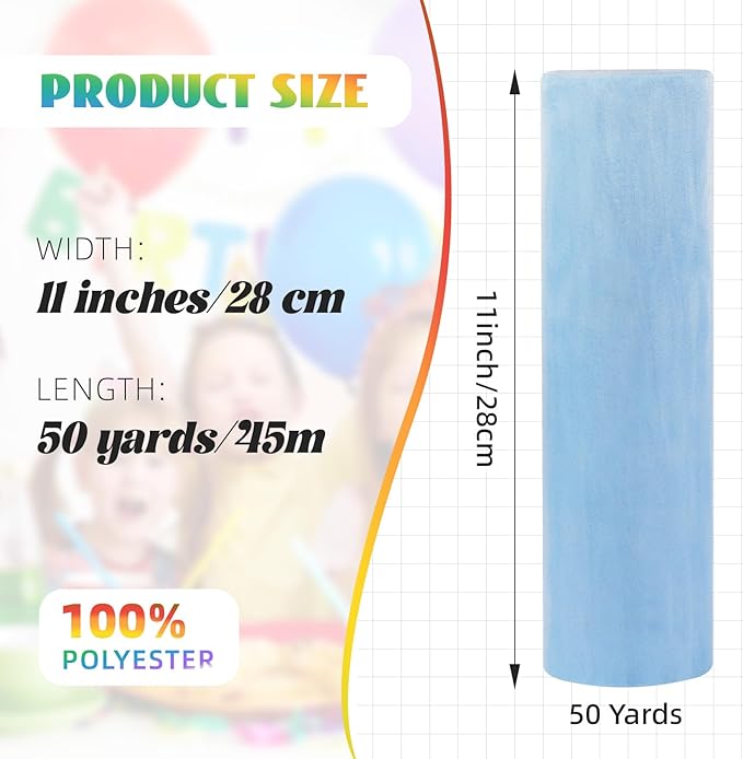 Crystal Organza Fabric Tulle 11 Inch by 50 Yards Sheer Tulle Rolls - Image 2