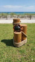 Set of 3 Nautical Wood Piling Decorations – Real Wooden Pier Posts by Unknown