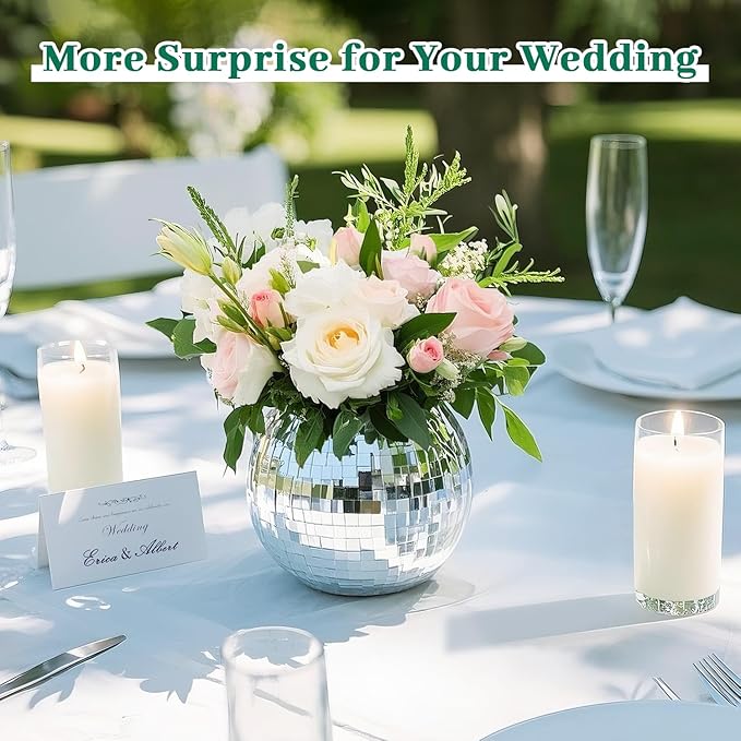 Luditek 6 Pcs Disco Ball Vases, Table Centerpieces - Image 3