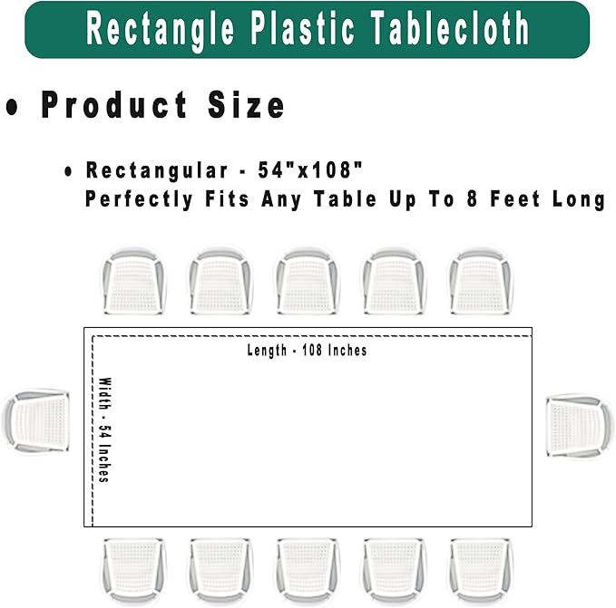 Black & White Gingham Checkered Plastic Tablecloths 2 Pack Disposable Table - Image 5