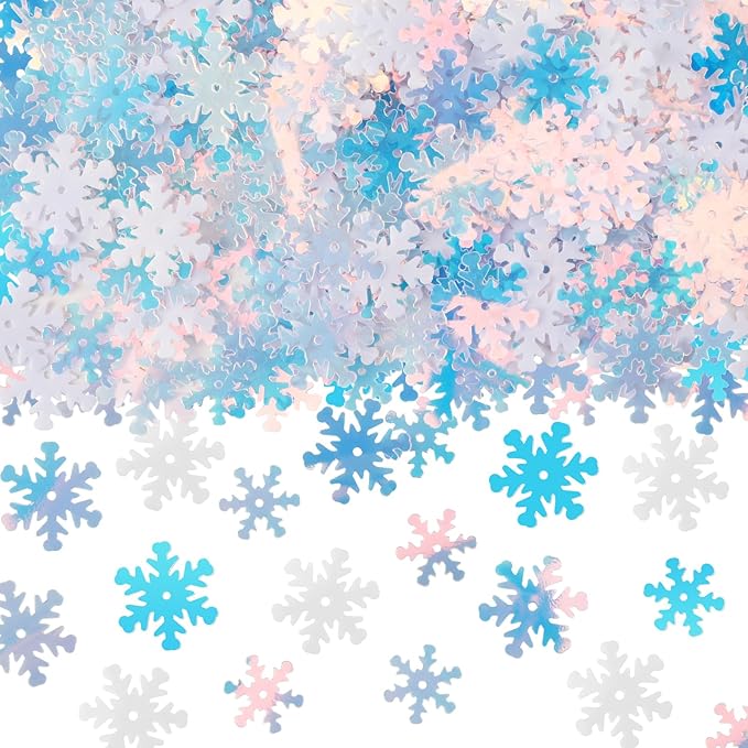 MARFOREVER Snowflakes Glitter Confetti, Christmas Sparkly Clear and White by MARFOREVER