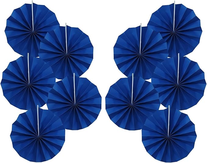 Blue Birthday Decorations, DIY Blue Paper Fans Hanging Decoration, Party by BARTHEW