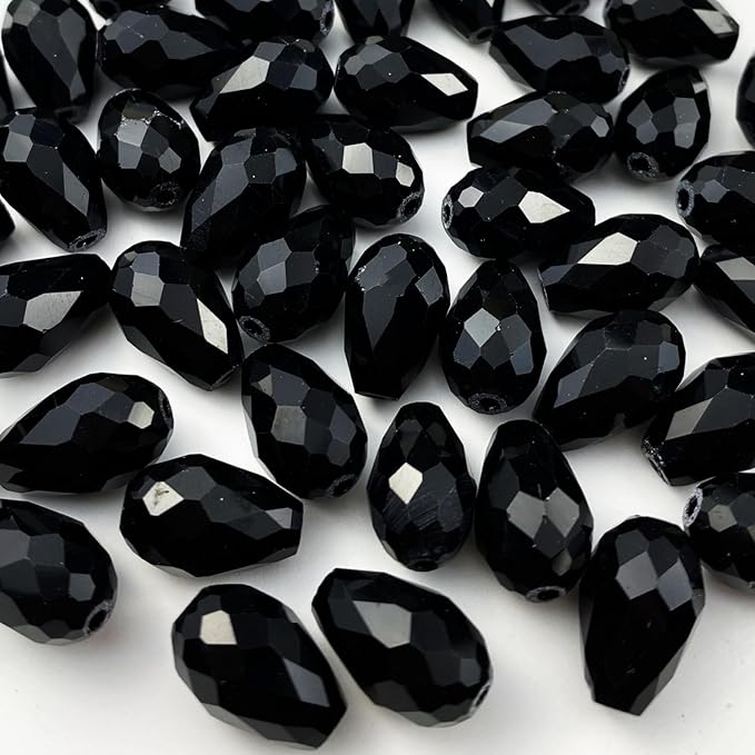 50pcs 10x15mm Teardrop Crystal Glass Beads Vertical Hole Faceted Glass Teardrop by ChooseBeadsChooseHonkoolly