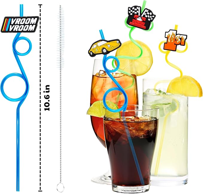 24 PCS Race Car Drinking Crazy Straws - Image 5