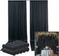 50ftx15ft Wrinkle Free Black Backdrop Curtain, 10 Panels 15FT Height Black by LeegleriTableSkirt