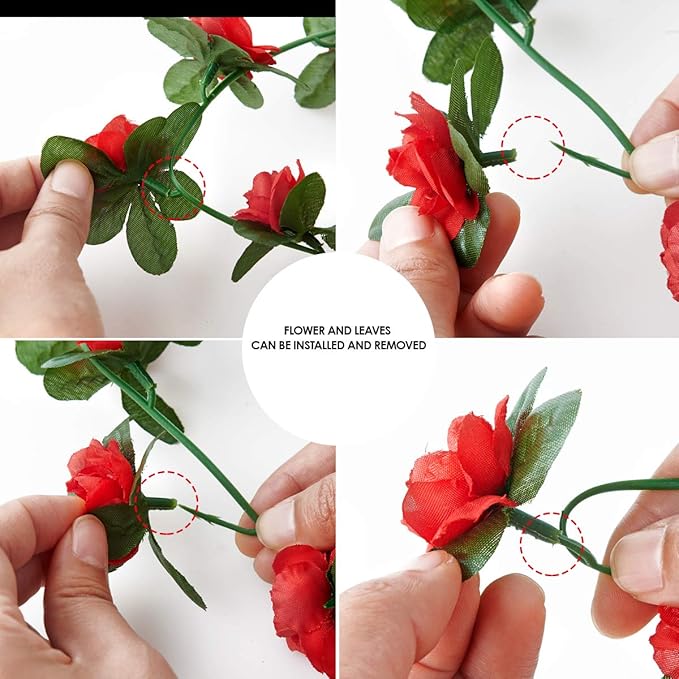 8 Pcs x 8.2 ft Flower Garland Artificial Rose Vine Flowers - Image 9