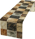 Rustic Cow Skin Patchwork Print Table Runner, Farmhouse Country Western Style by ShiTingYu