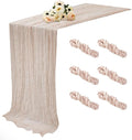 Dusty Pink 6 Pack Cheesecloth Table Runner 120 Inch 10 FT Boho Rustic Gauze by RRBXIA