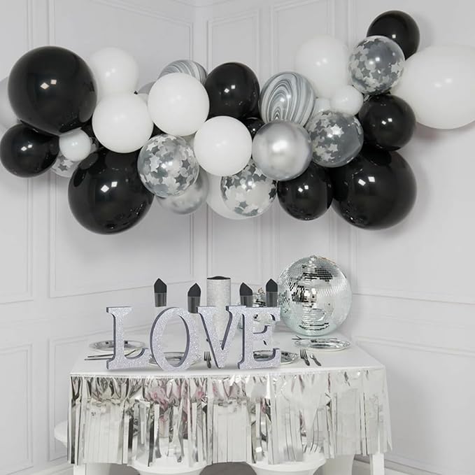 TONIFUL 8 Inch Silver Glitter Letter L Table Centerpiece A-Z Silver Birthday - Image 5