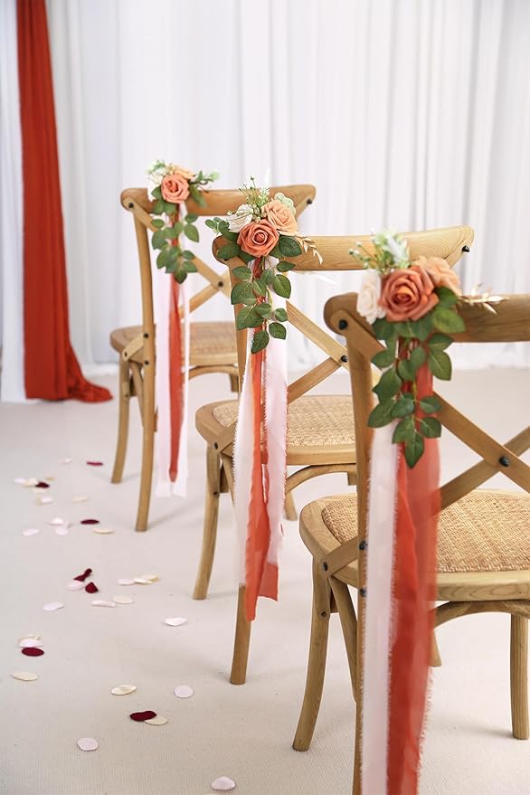 Wedding Aisle Decorations for Wedding Ceremony Set of 10 Pew Flowers for Church - Image 3