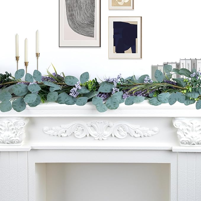 6FT Purple Flower Garlands Artificial Spring/Summer Garland Greenery Garlands - Image 8