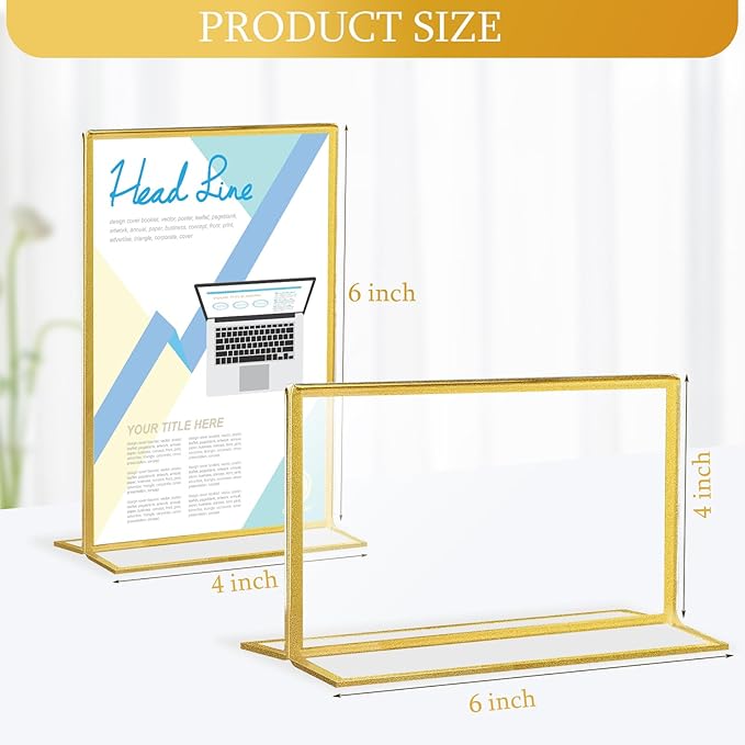 Hoteam 24 Pack 4 x 6/6 x 4 Clear Acrylic Sign Holder - Image 2