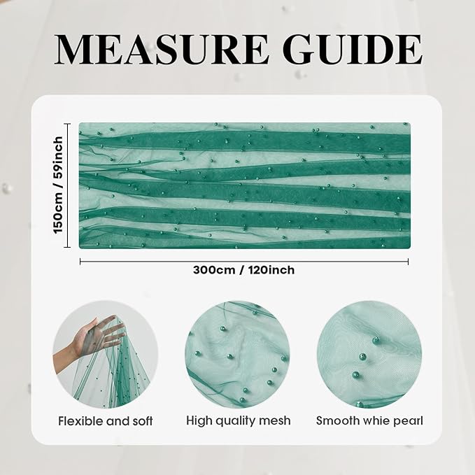 Artoid Mode Pearl Dark Green Gauze Table Runner 59x120 Inch, Seasonal Sheer - Image 7
