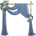 20Ft length x 28" width 2 Panels Wedding Arch Draping Fabric Dusty Blue Arch by Sunnyline