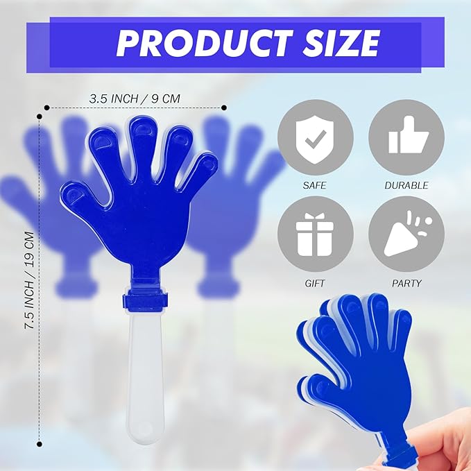 24 Pcs Hand Clappers Noisemakers 7.5 Inch Clappers Noisemakers Plastic Hand - Image 2