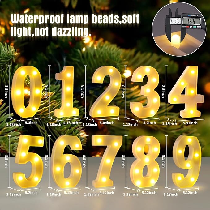 Marquee Numbers 0, Led Large Marquee Letters Sign 26 Alphabet and 10 Light Up - Image 2