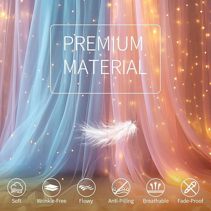 Pink Blue Tulle Backdrop Curtain - Image 5