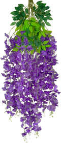 5 Pack Purple Wisteria Hanging Flowers Garland, 3.77 Feet Artificial Flower by Luerbi