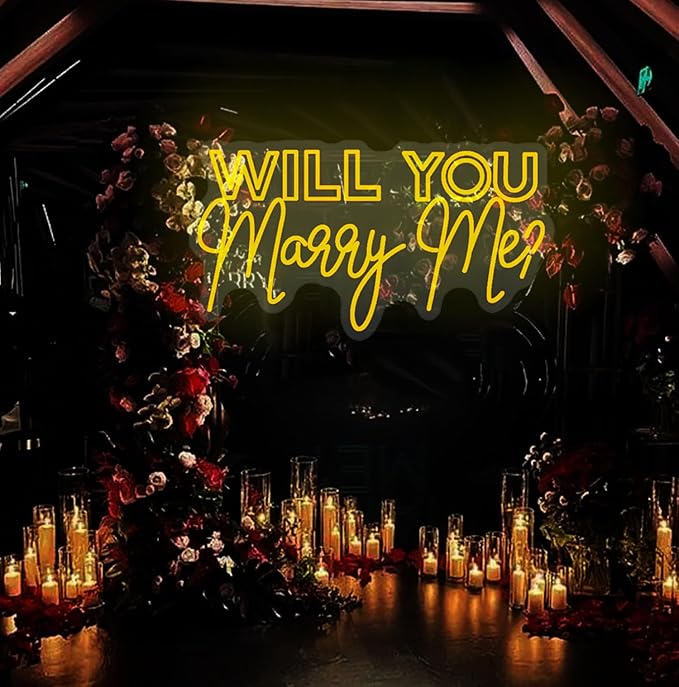 WILL YOU Marry Me? Neon Sign Custom Large Wedding Engagement Party Backdrop LED - Image 2